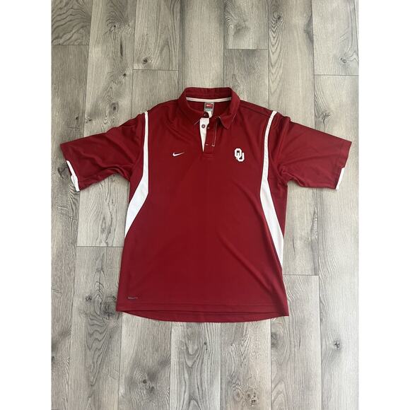 Vintage Nike Team Oklahoma Sooners Maroon Polo Shirt Men's Medium - Picture 1 of 5